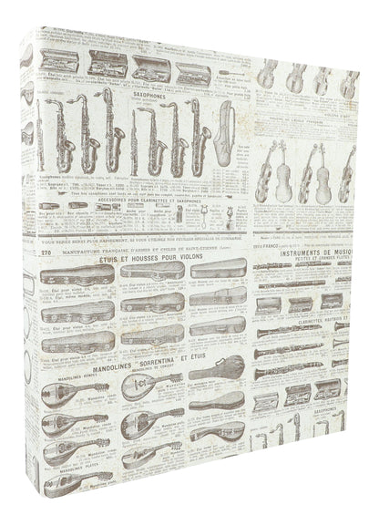 wide folder VINTAGE with instruments and text for DIN A4