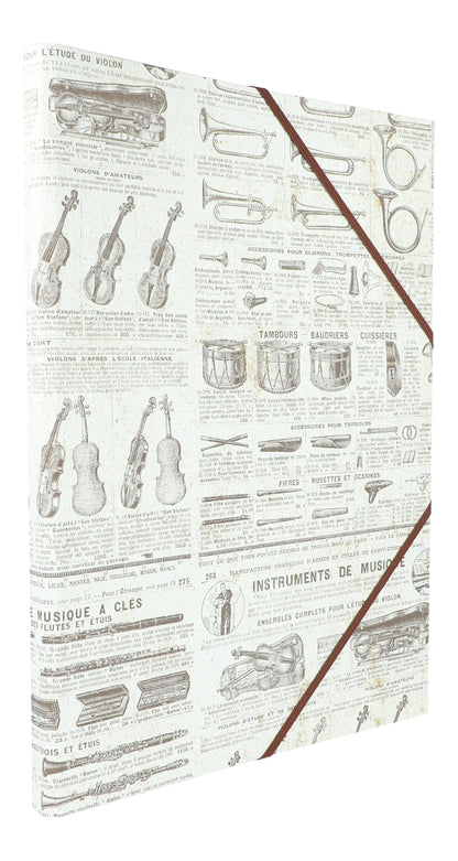 VINTAGE folder with instruments and text for DIN A4