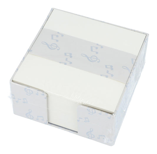 Note box with silver notes and treble clefs