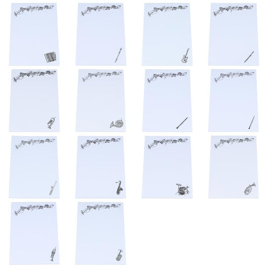 Notepad DIN A6 with various instruments