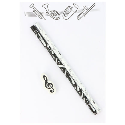 Schreibset mit Notizblock A5 "Blasinstrumente Variante 1", Bleistiften und Radiergummi