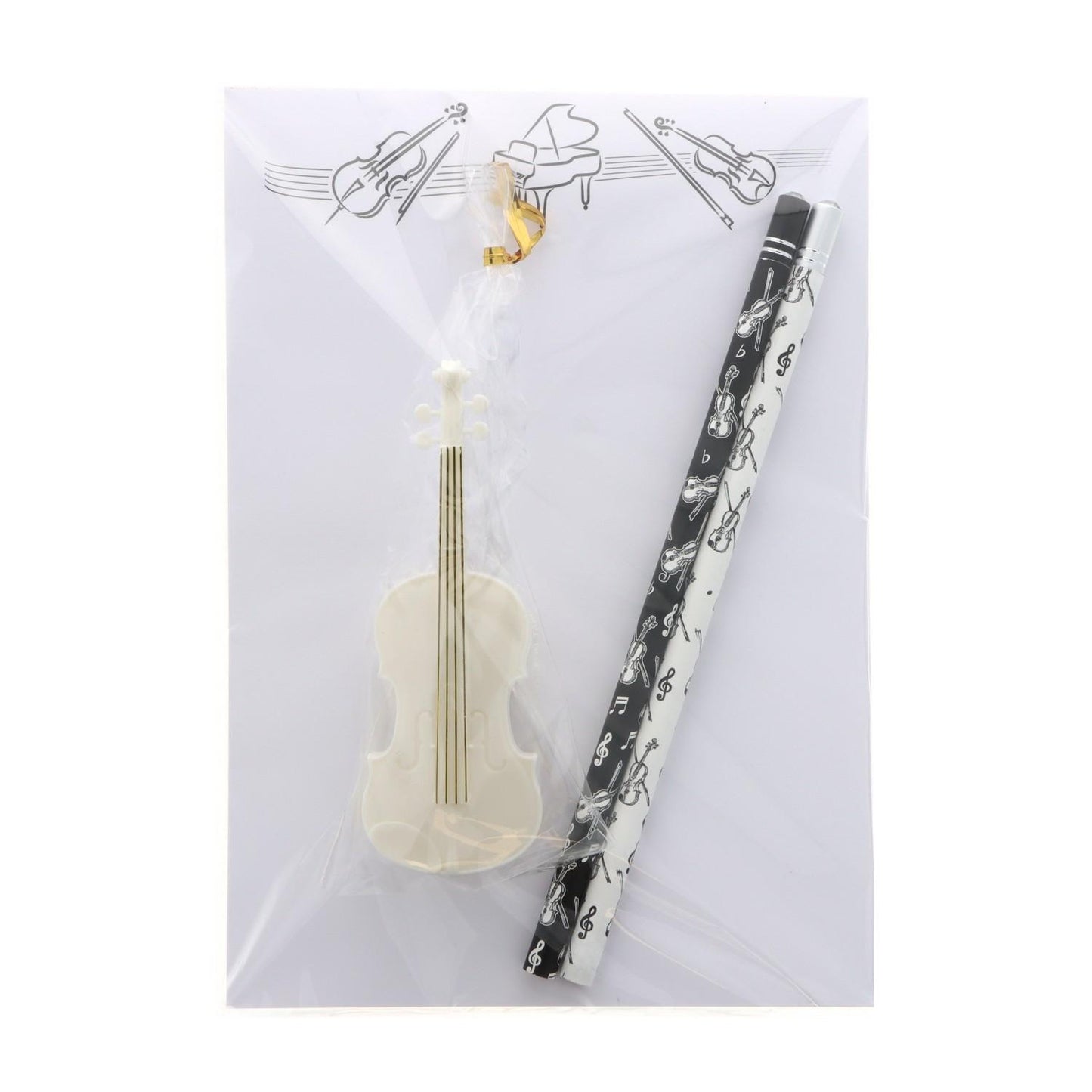 Schreibset mit Notizblock A5 "Orchester", Bleistiften und Klammer Violine