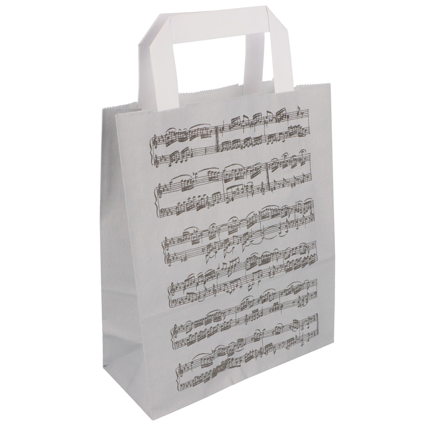 Farbige Papiertragetaschen mit Notenlinien, 25 Stück
