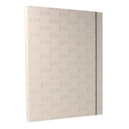 Clipboard folder with silver notes and treble clefs