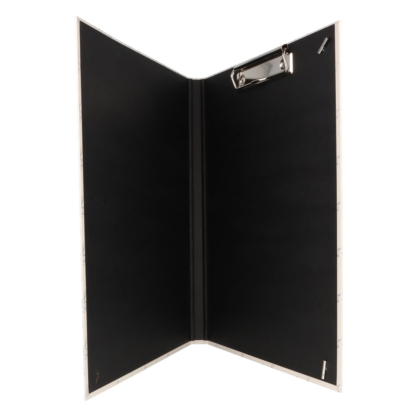 Clipboard folder with silver notes and treble clefs