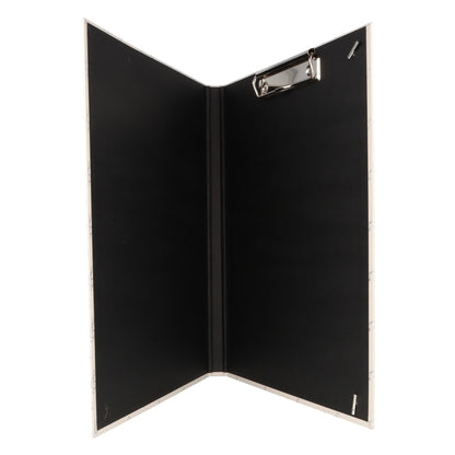 Clipboard folder with silver notes and treble clefs