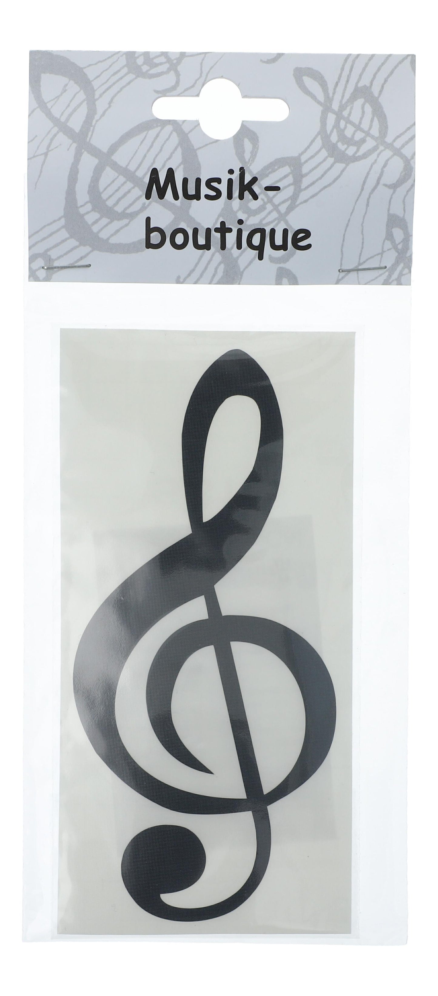 Treble clef stickers in black, silver or gold