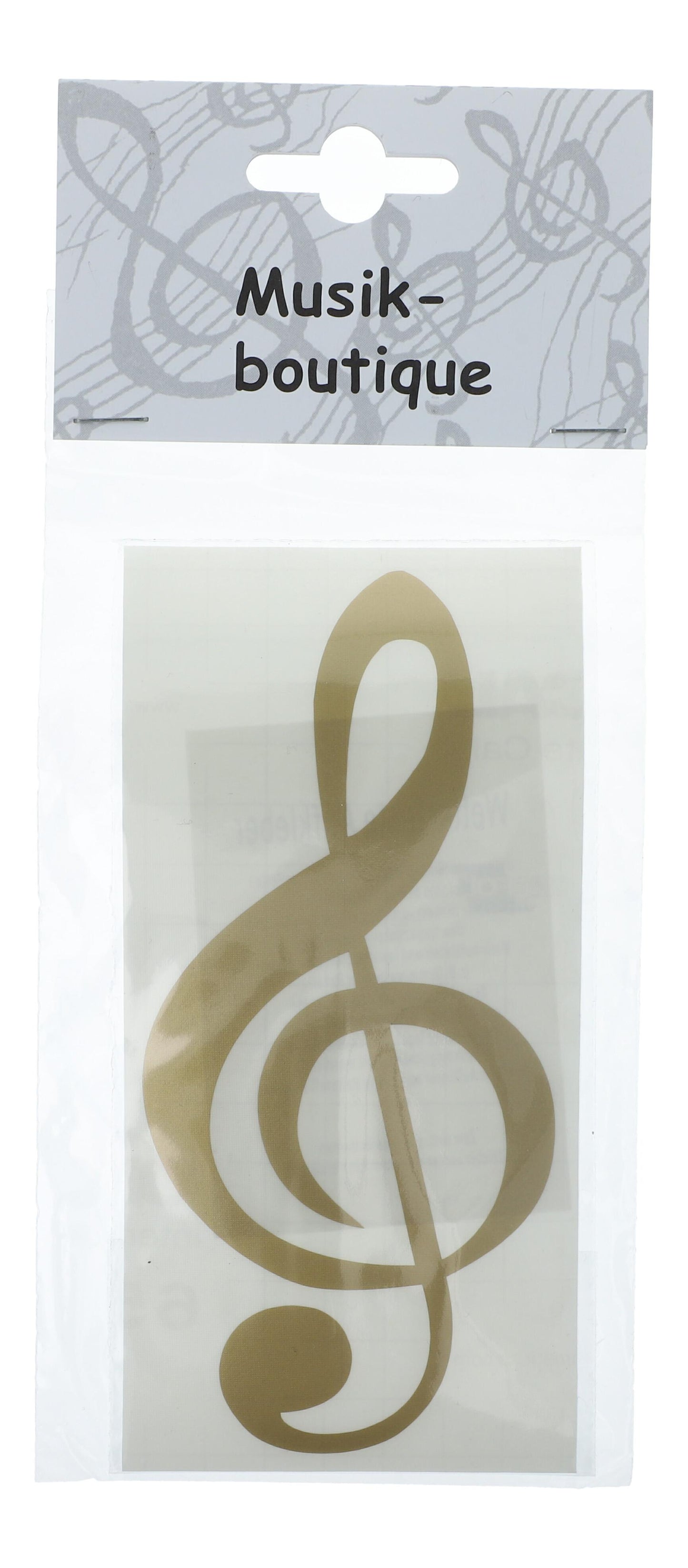 Treble clef stickers in black, silver or gold