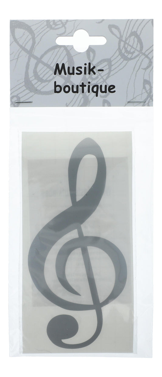 Treble clef stickers in black, silver or gold