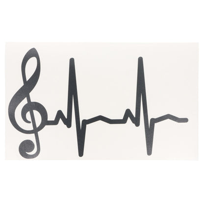 Musikalischer Autosticker Violinschlüssel und Herzschlag