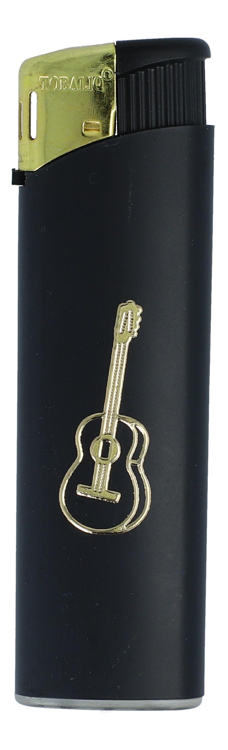 Electronic lighter black/gold with instrument motif