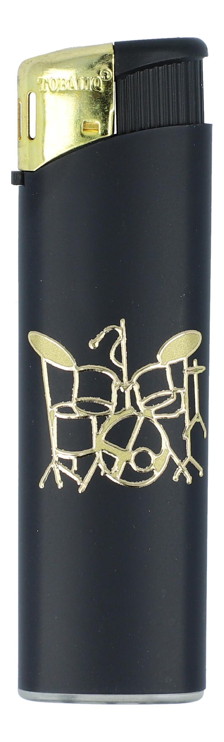 Electronic lighter black/gold with instrument motif