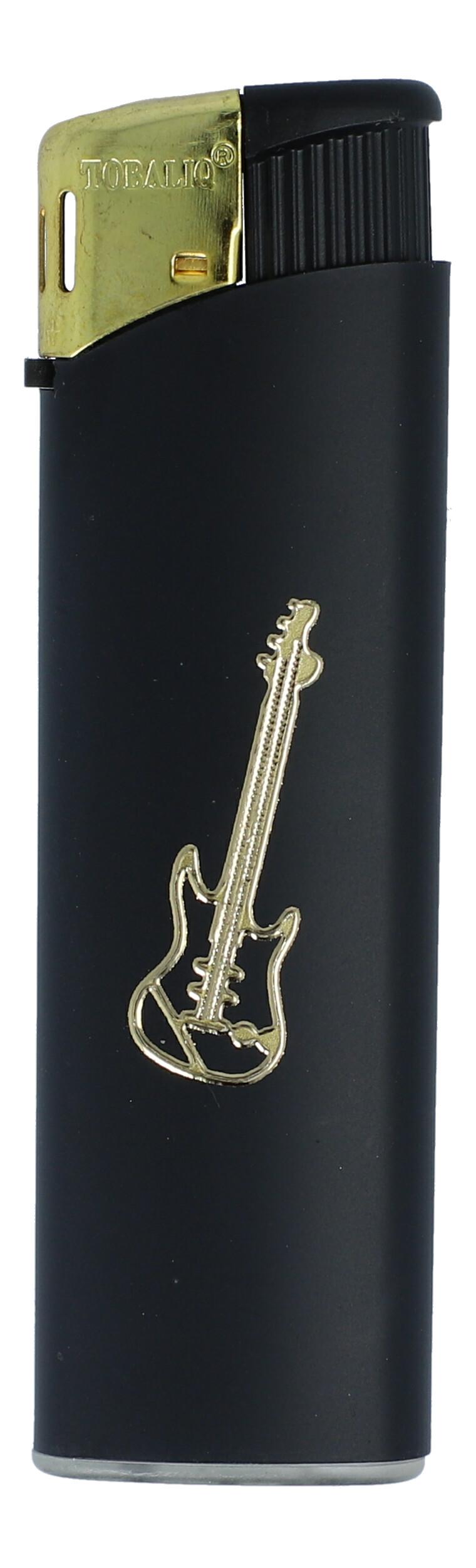 Electronic lighter black/gold with instrument motif