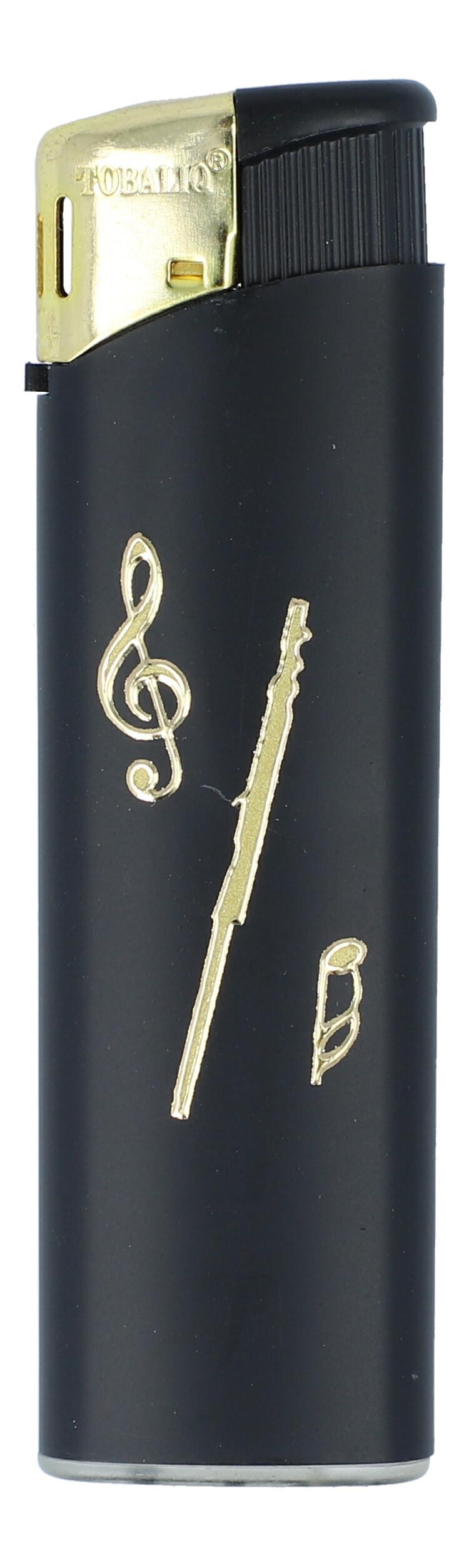 Electronic lighter black/gold with instrument motif