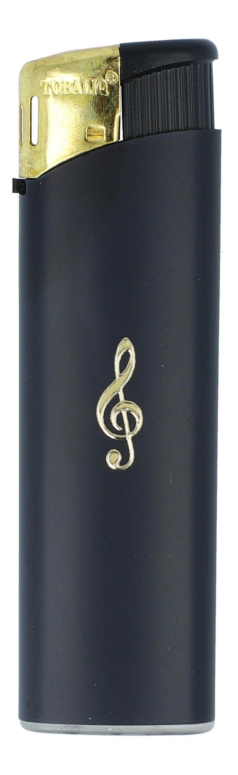 Electronic lighter black/gold with instrument motif