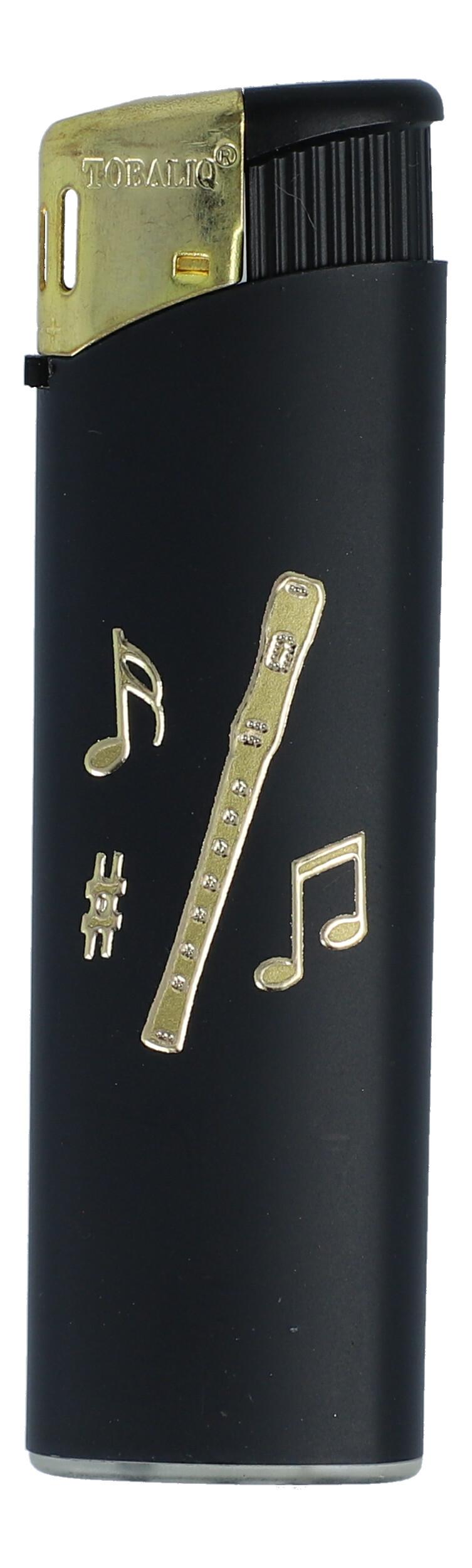 Electronic lighter black/gold with instrument motif