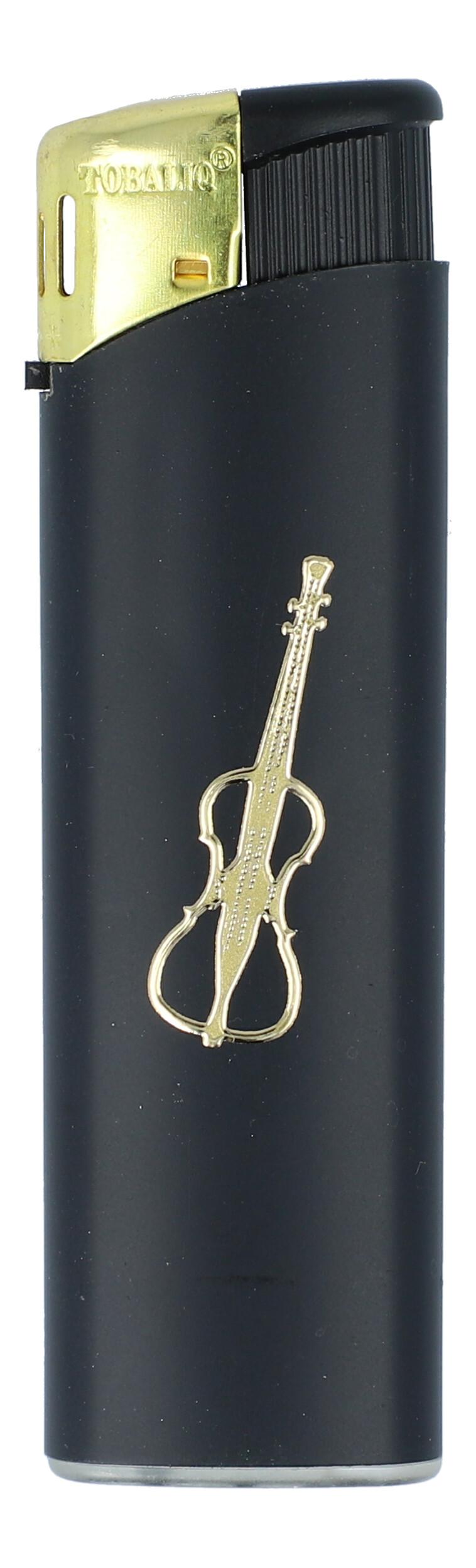 Electronic lighter black/gold with instrument motif