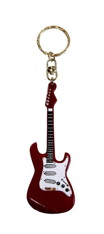 Fender-Schlüsselanhänger, E-Gitarre, rot oder schwarz, ca. 7 cm