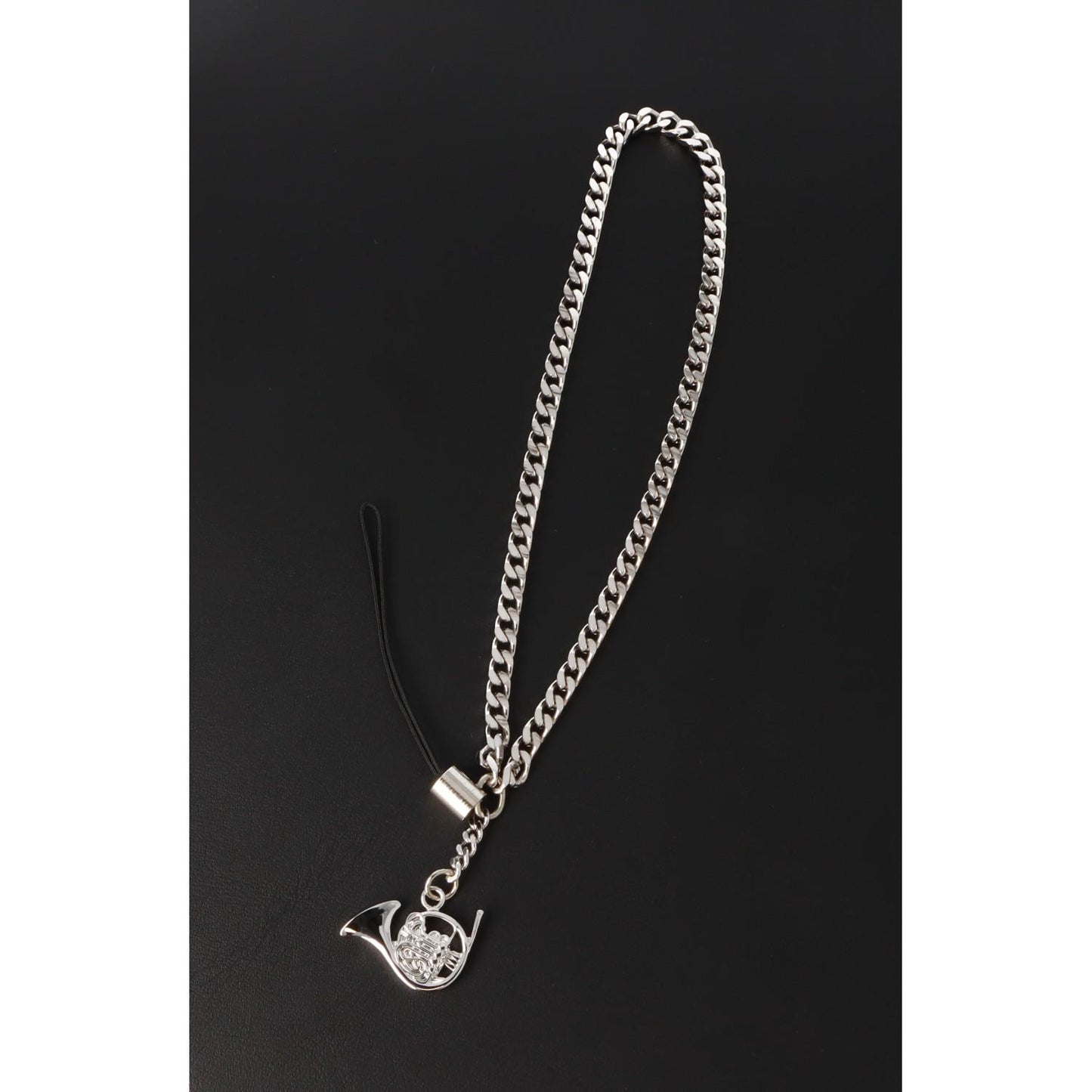 Mobile phone pendant silver-plated, horn