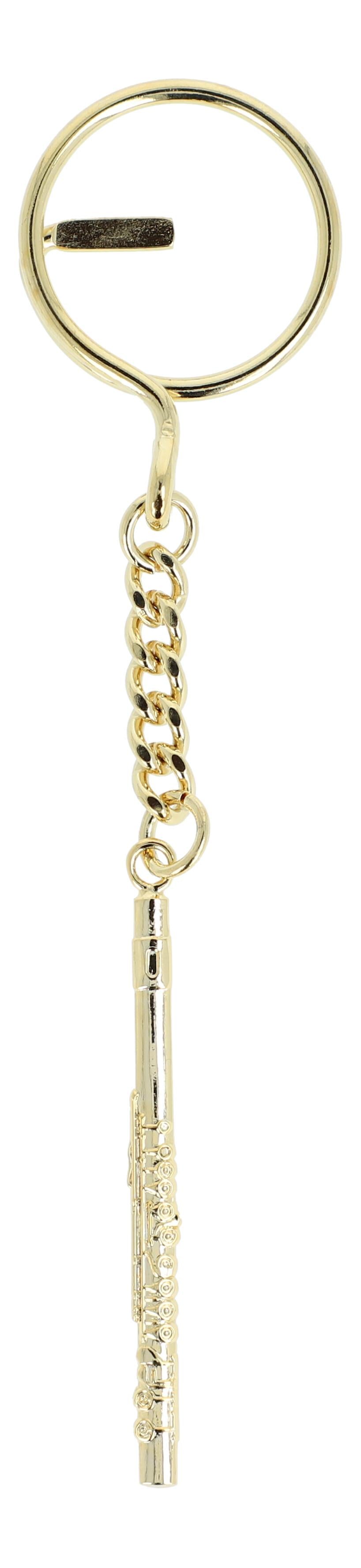 golden metal keychains shaped as instruments or treble clefs