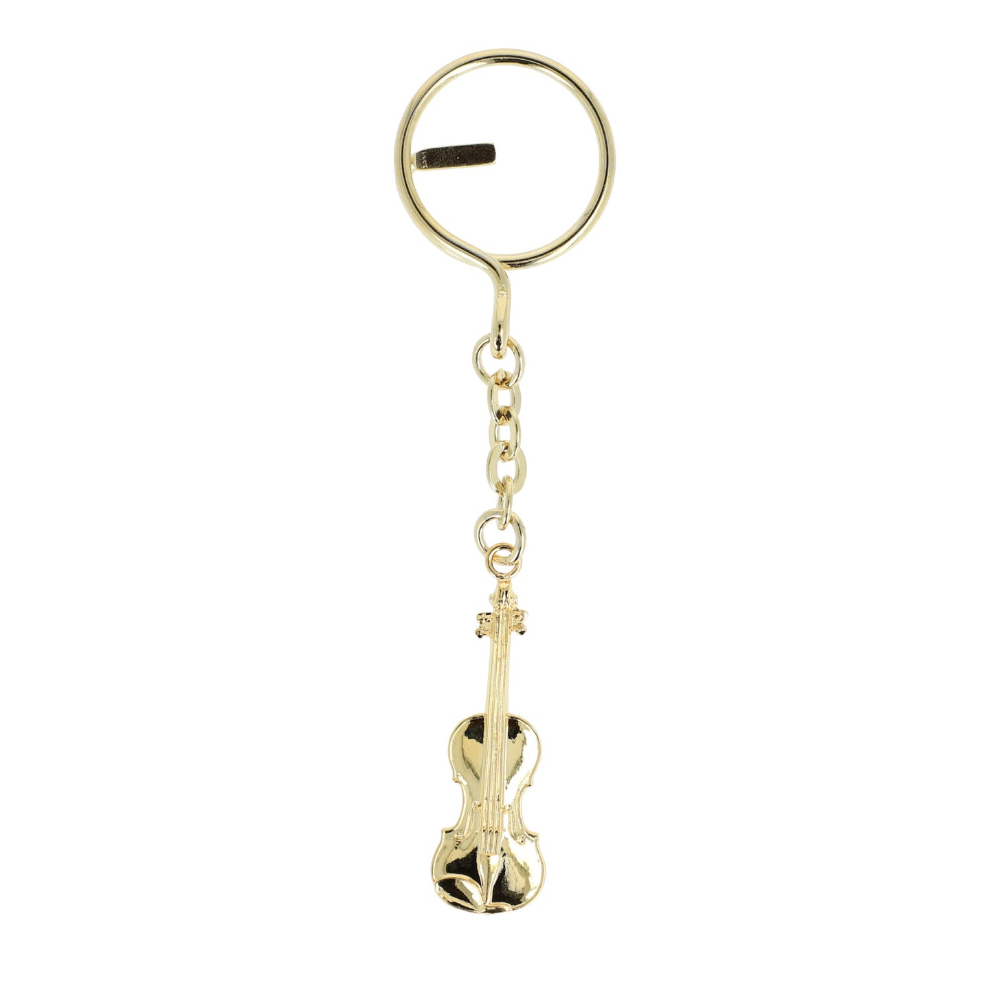 goldene, als Instrumente oder Violinschlüssel geformte Metall-Schlüsselanhänger