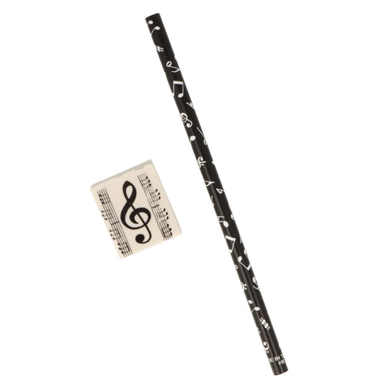 Writing set with note mix pencil and treble clef eraser