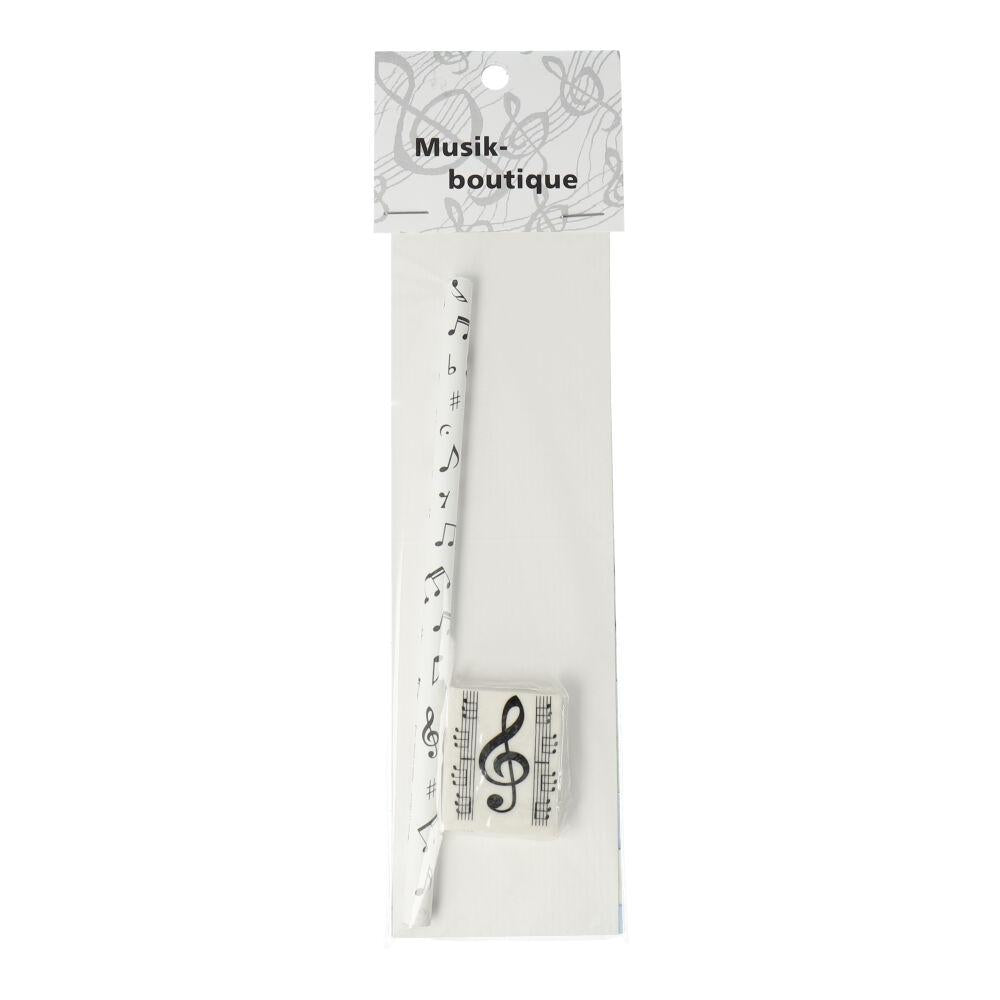 Writing set with note mix pencil and treble clef eraser