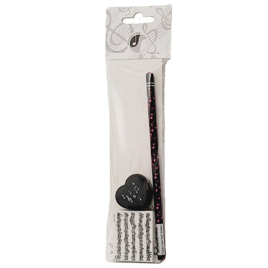 Writing set Notenmix with pencil, heart sharpener and eraser