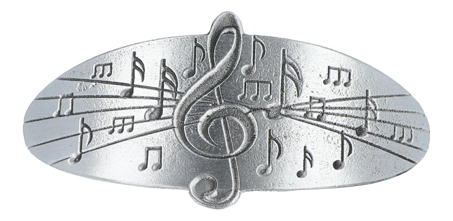 Hair clip with treble clef and notes