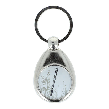 Keyring with musical motifs (double-sided), metal case