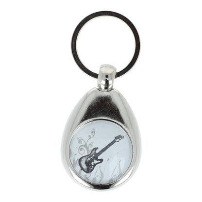 Keyring with musical motifs (double-sided), metal case