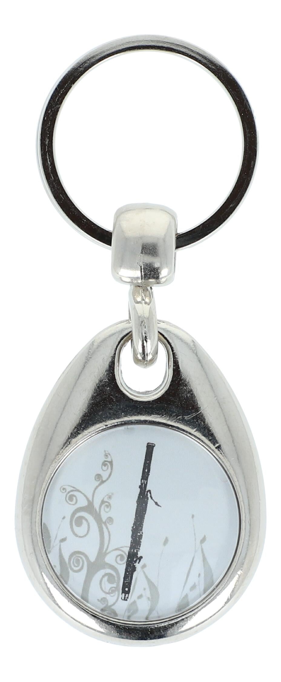 Keyring with musical motif and shopping chip, various instruments