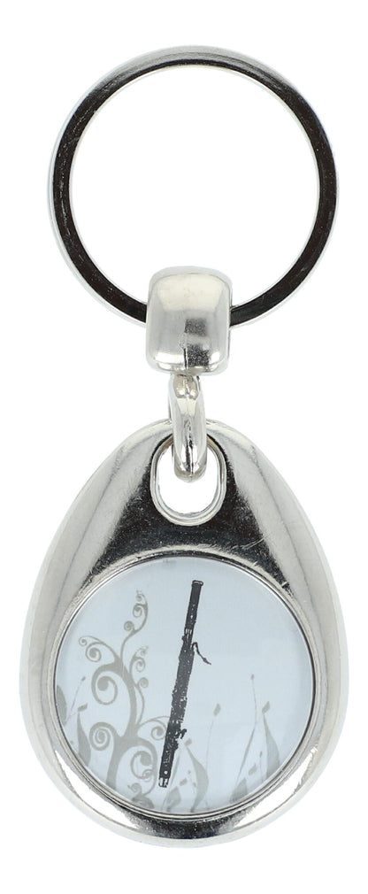 Keyring with musical motif and shopping chip, various instruments