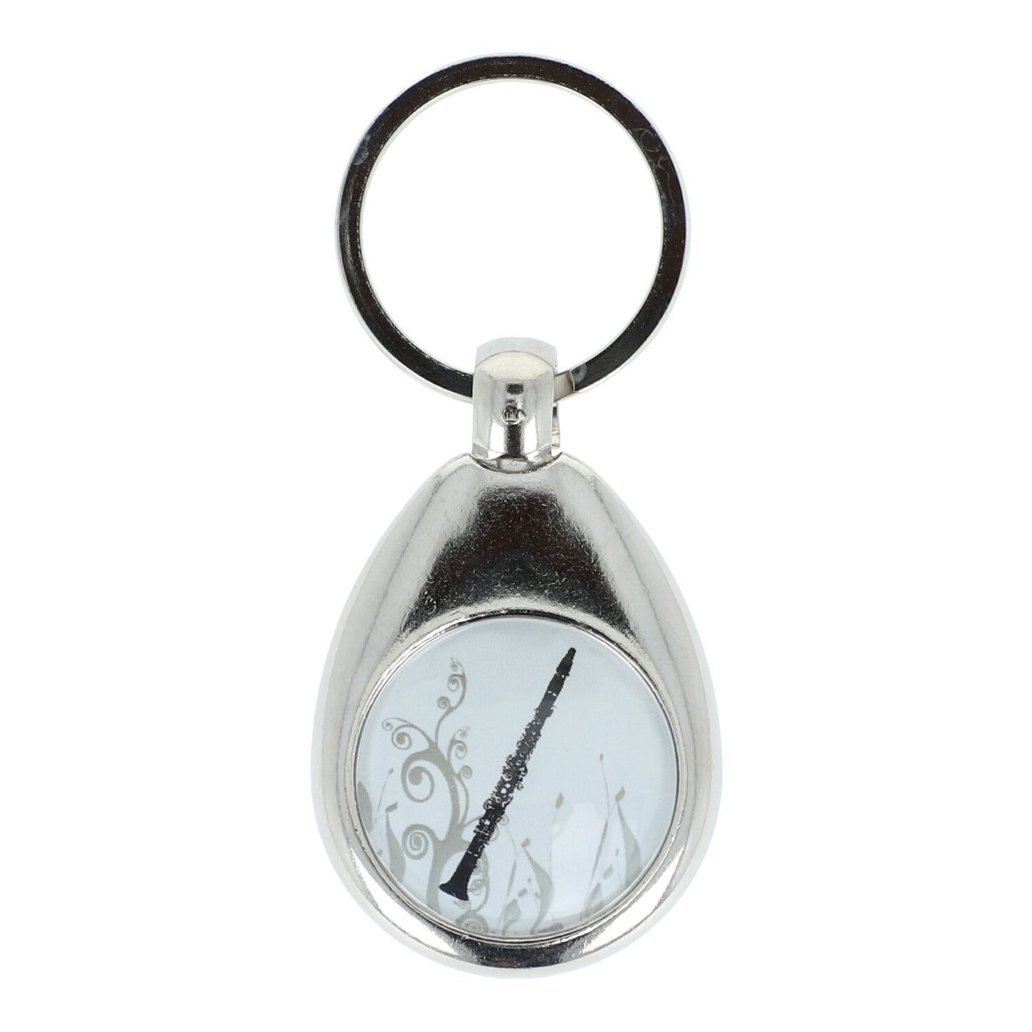 Keyring with musical motif and shopping chip, various instruments
