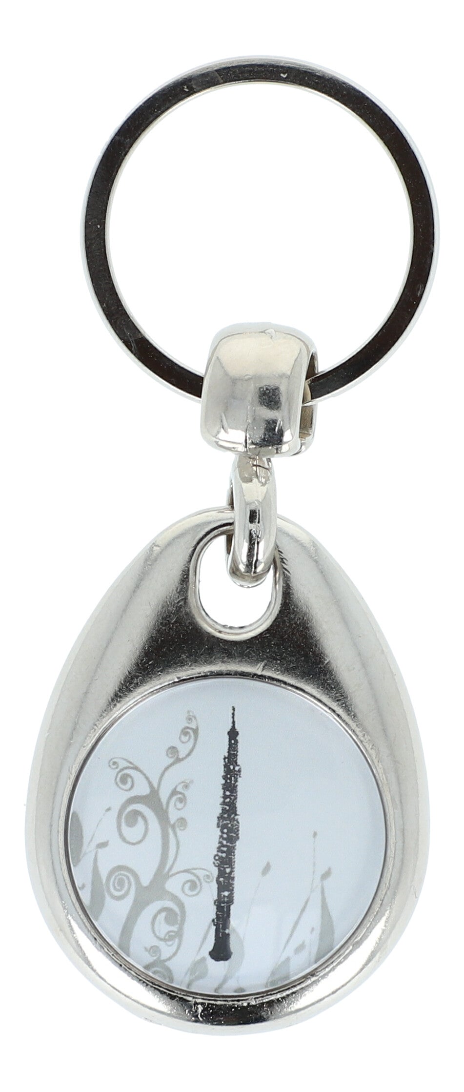 Keyring with musical motif and shopping chip, various instruments
