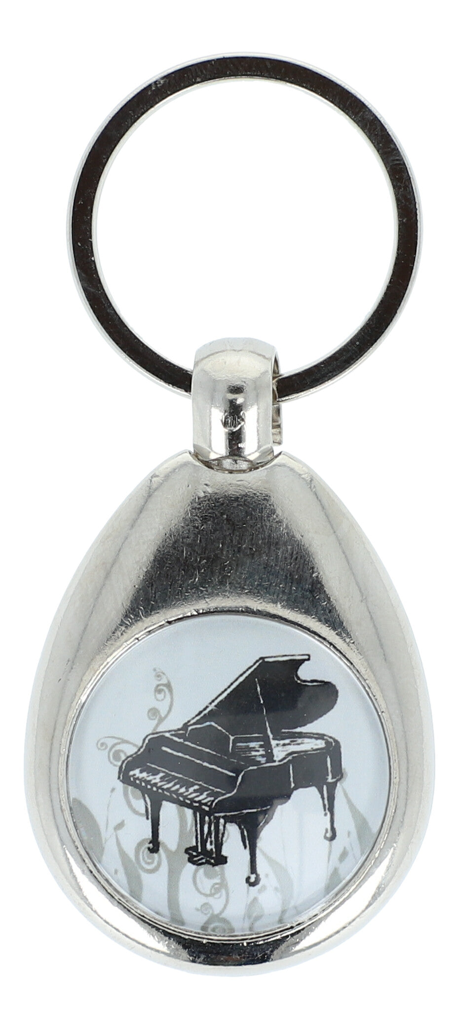 Keyring with musical motif and shopping chip, various instruments