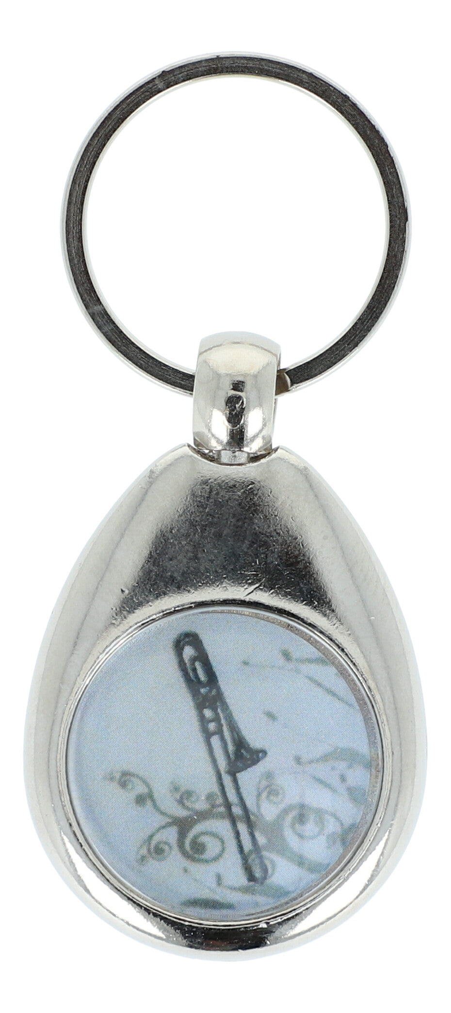Keyring with musical motif and shopping chip, various instruments
