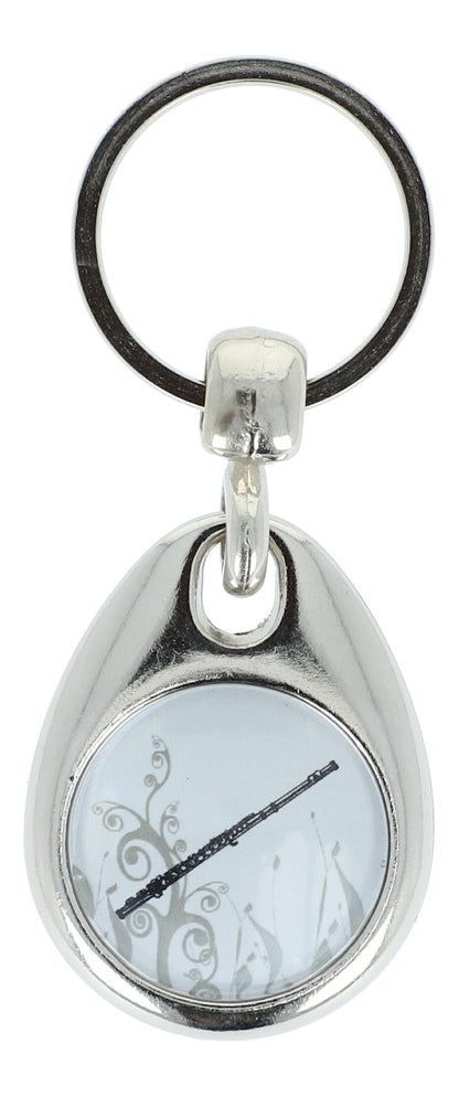 Keyring with musical motif and shopping chip, various instruments