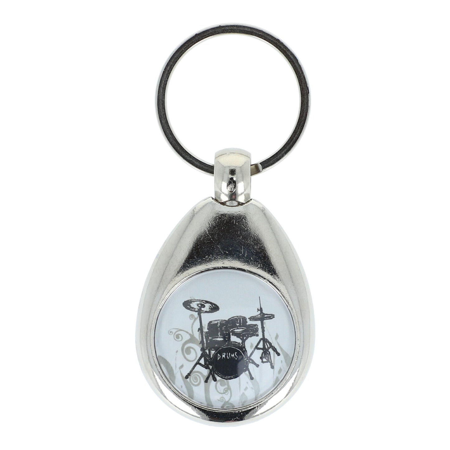 Keyring with musical motifs (double-sided), metal case