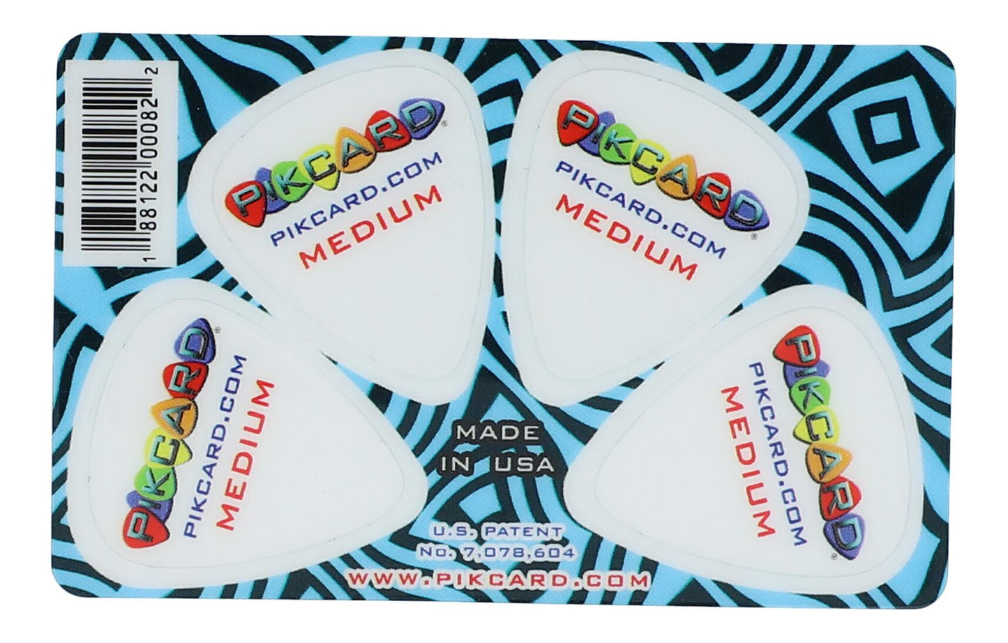 Plectrum Card with 4 Picks, Blue Swirl