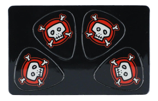 Plectrum Card with 4 Picks, Skull Bones