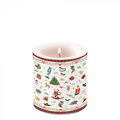 Kerze Ornaments all over red (small)