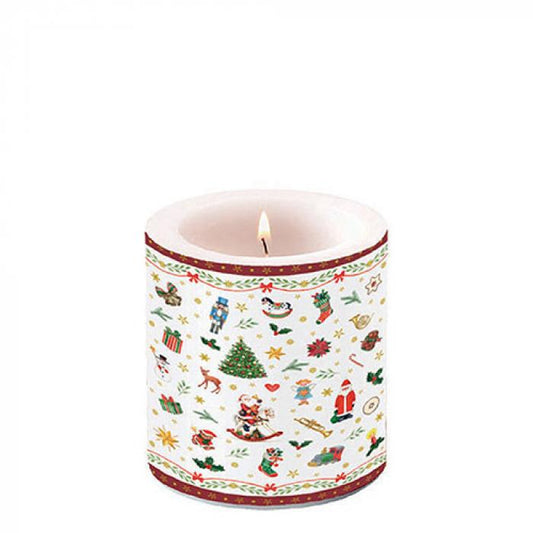 Kerze Ornaments all over red (small)