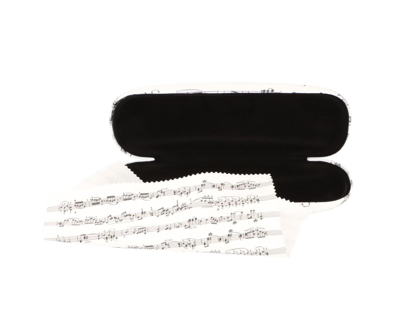 glasses case and microfiber cloth with music lines