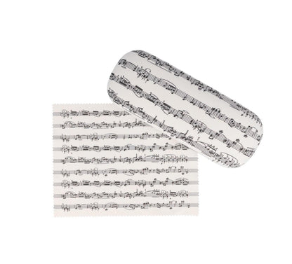 glasses case and microfiber cloth with music lines