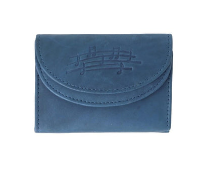 Small leather wallet with music note motif