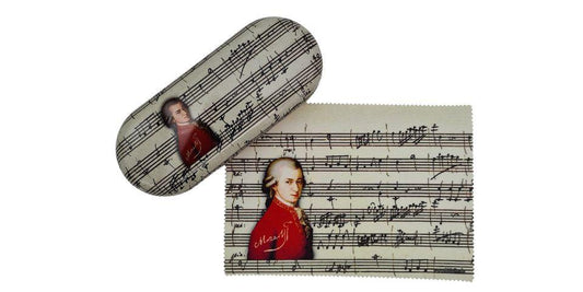 Brillenetui und Mikrofasertuch Wolfgang Amadeus Mozart