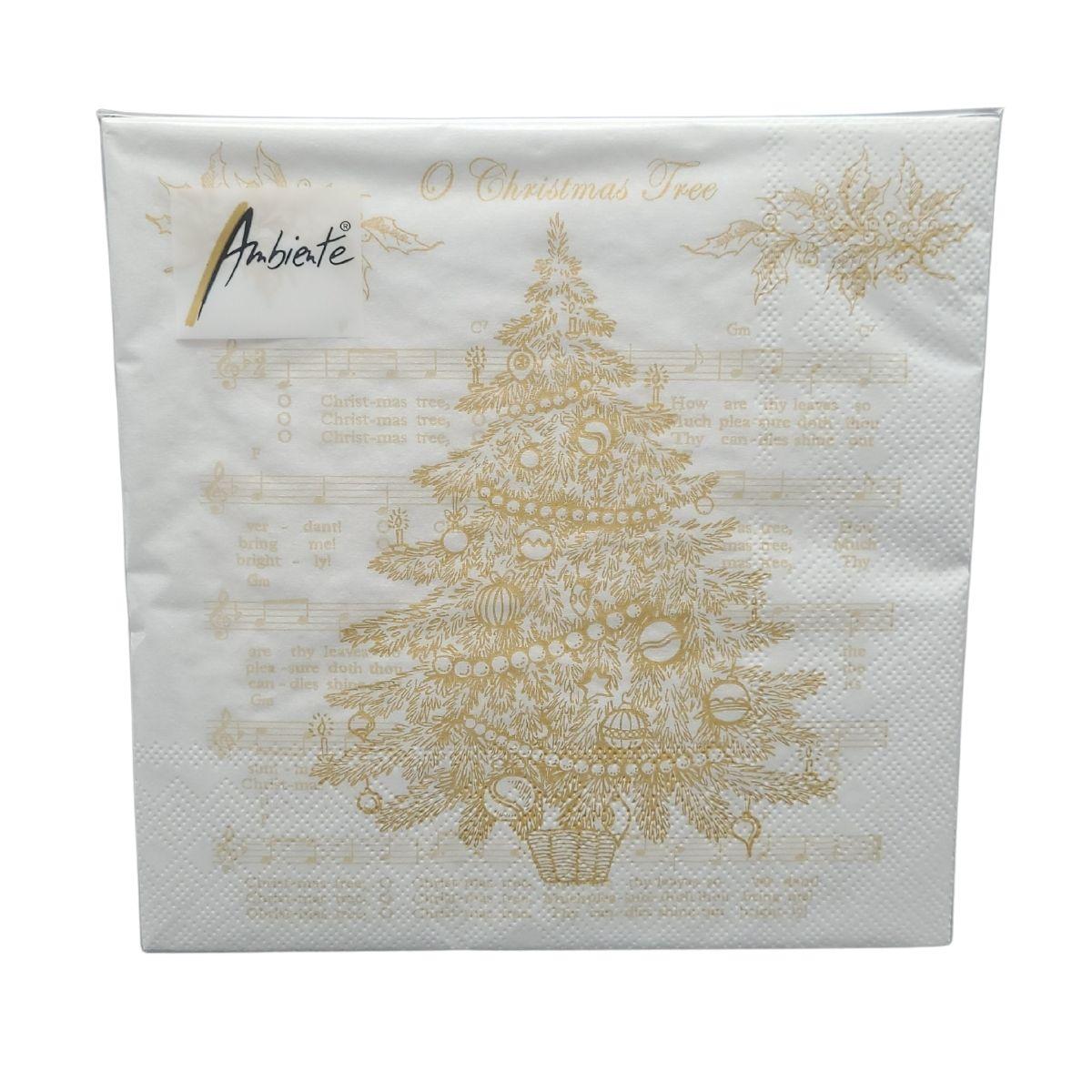 Napkins "O Christmas Tree" with gold print