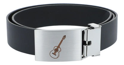 Leather belt and buckle with various instruments