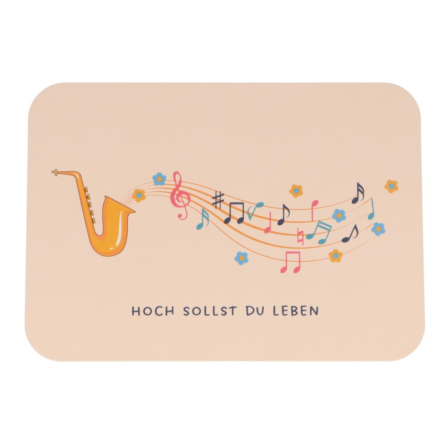Postkarte Hoch sollst du leben (Saxophon)
